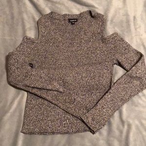 Cold Shoulder Marled Knit Sweater, Size 00